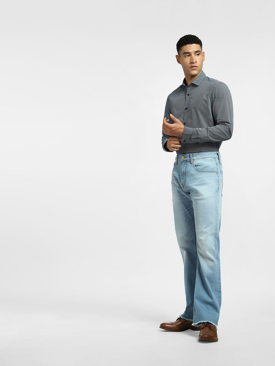 Black Printed Full Sleeves Shirt