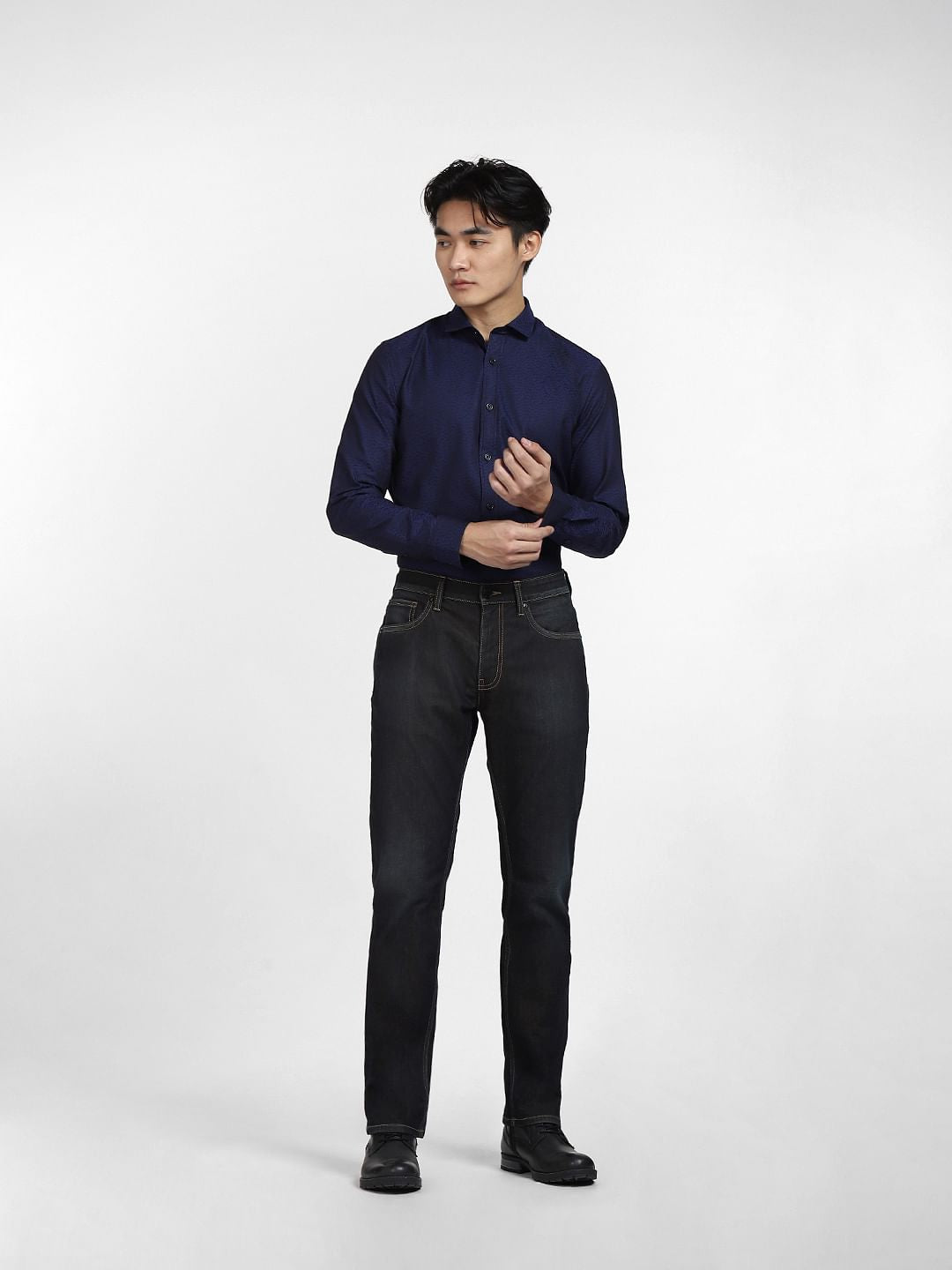 Blue Printed Full Sleeves Shirt