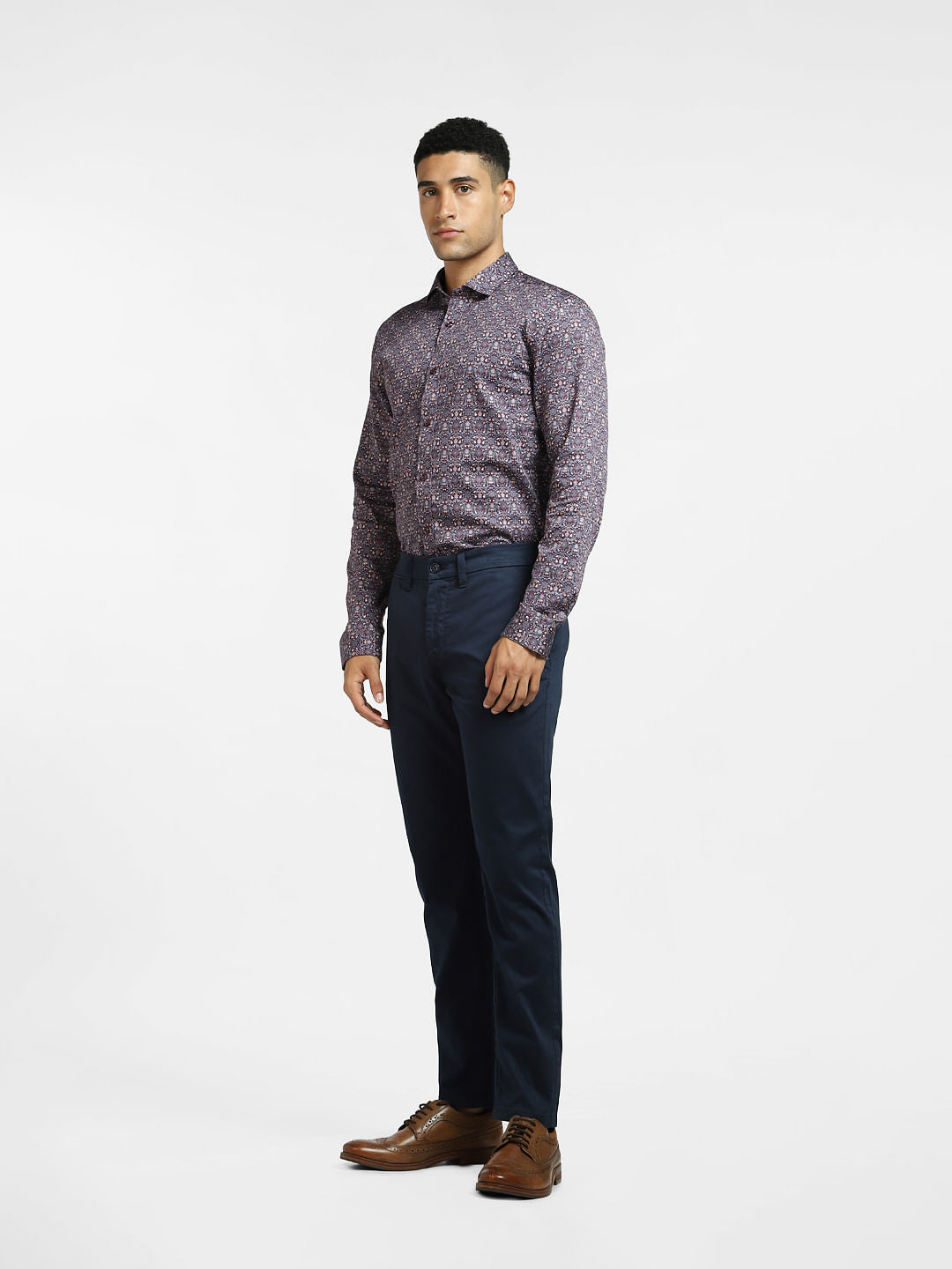 Purple All Over Print Full Sleeves Shirt