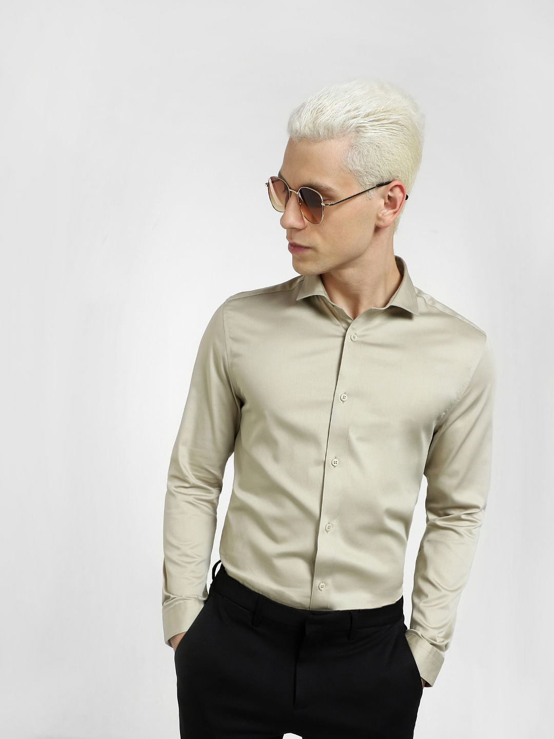 Light Brown Full Sleeves Shirt