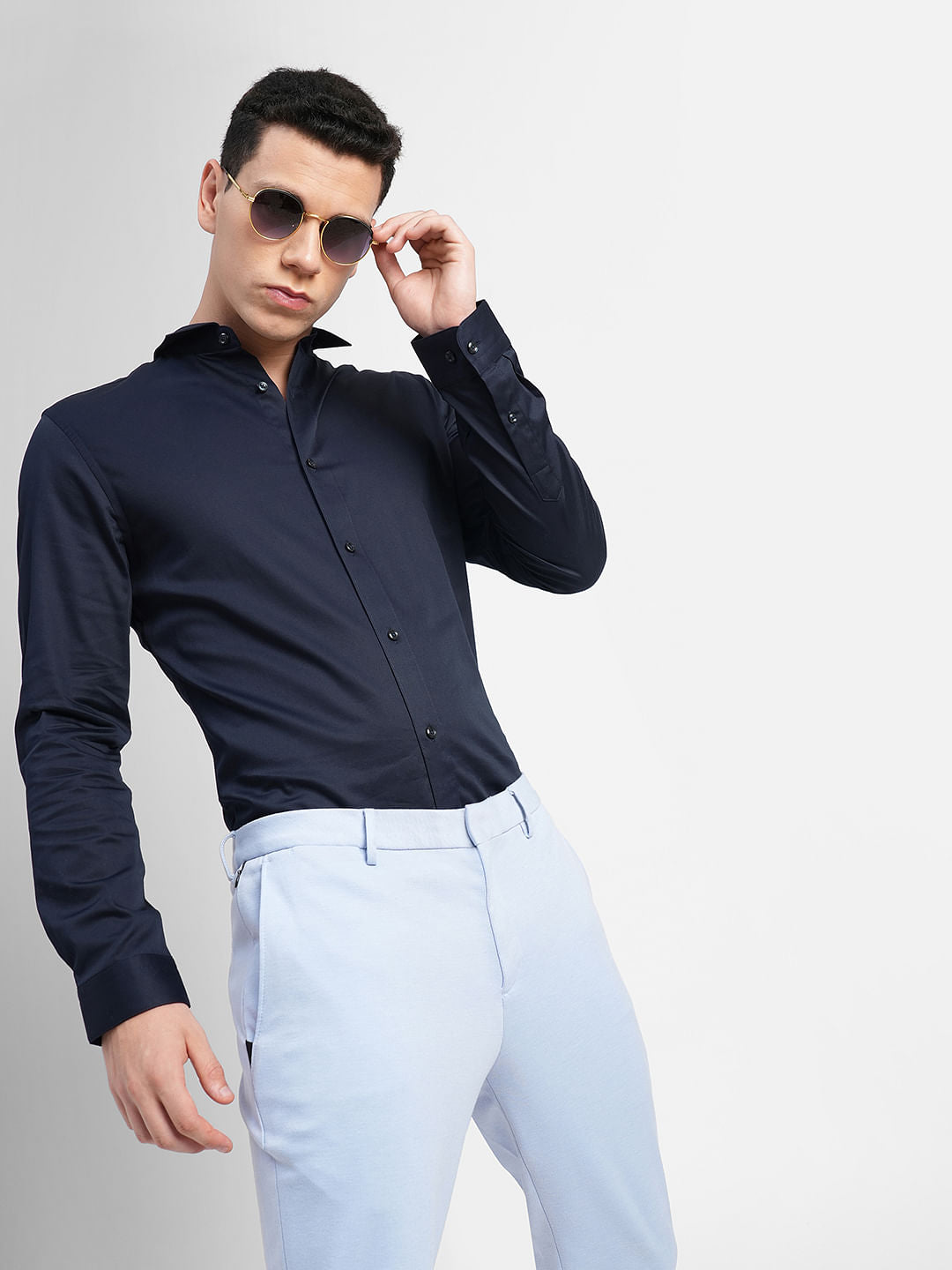 Navy Blue Full Sleeves Shirt