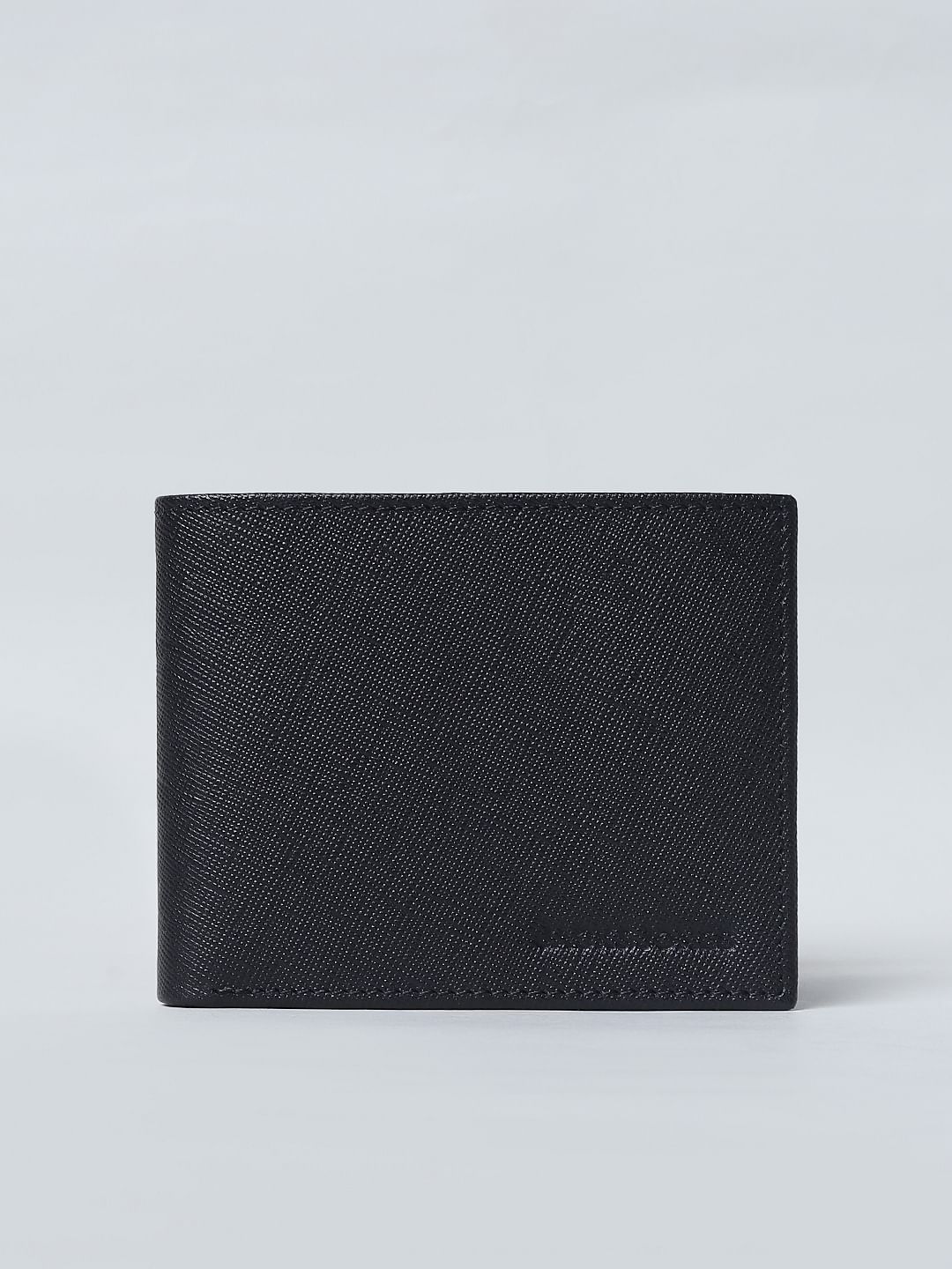 Black Colourblocked Leather Wallet