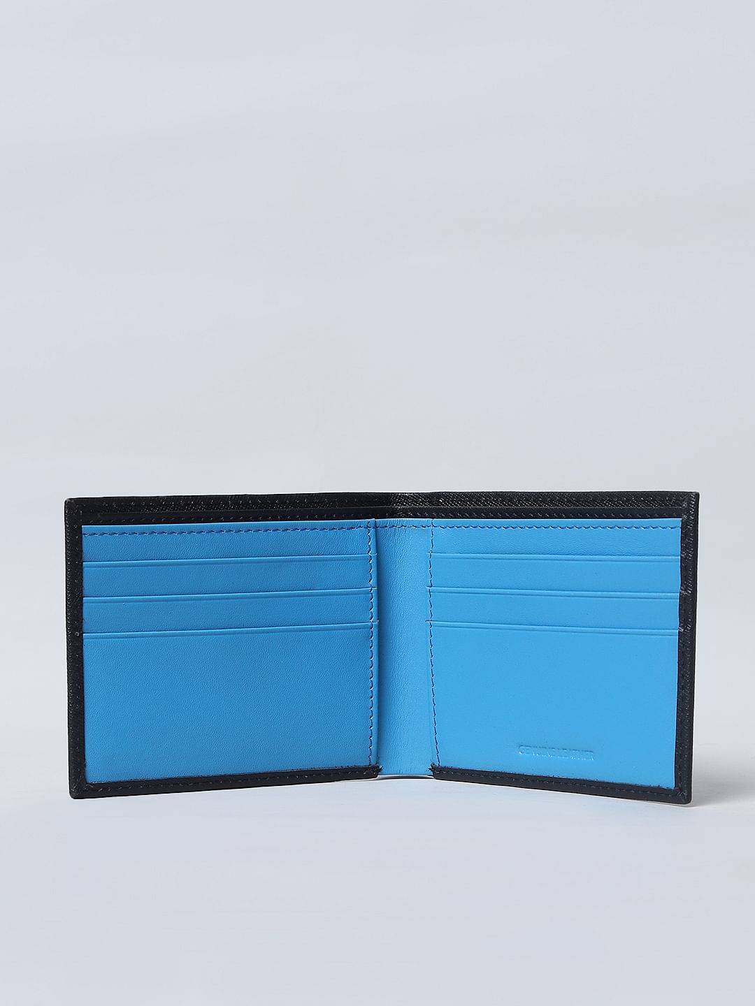 Black Colourblocked Leather Wallet