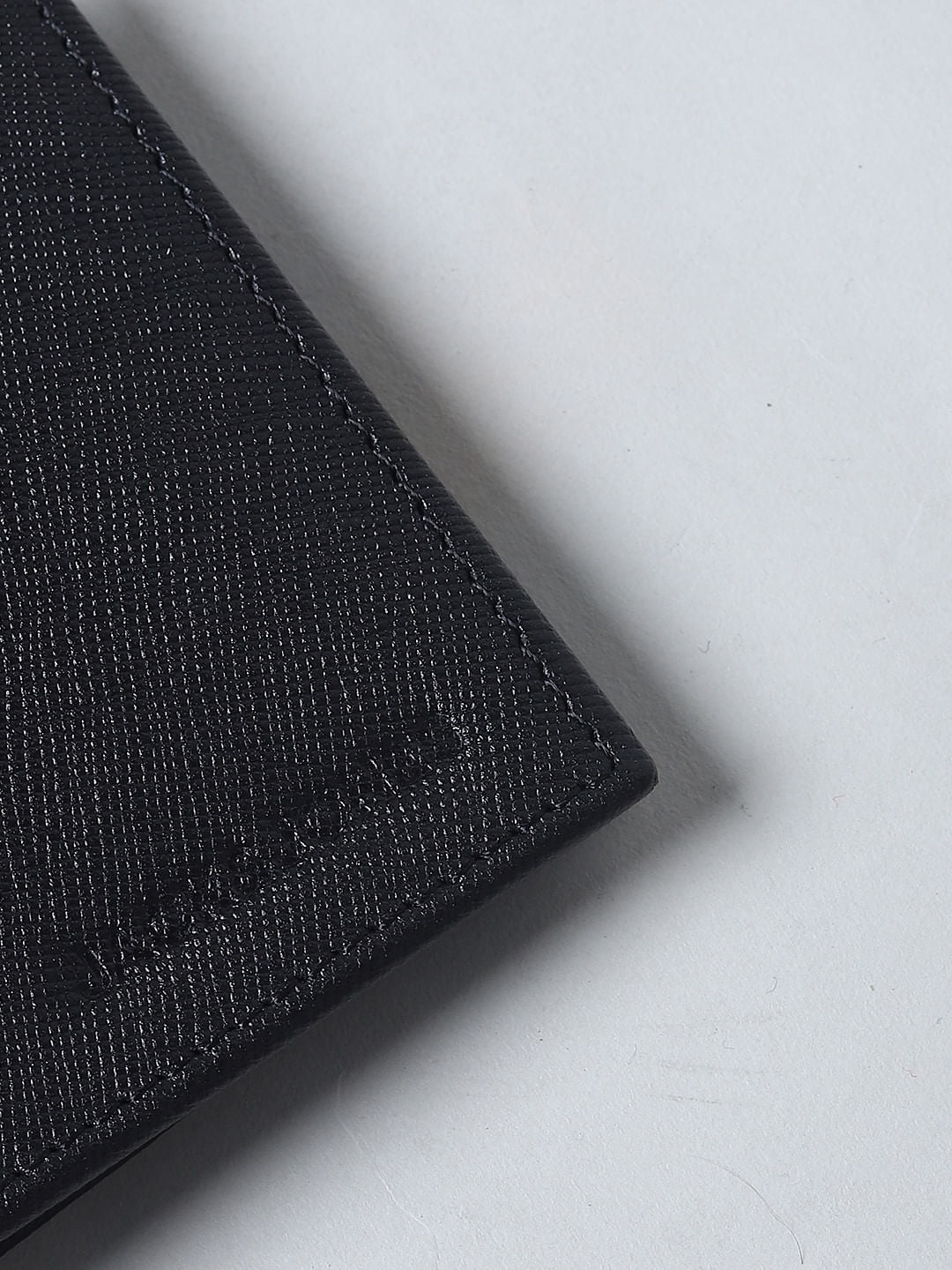 Black Colourblocked Leather Wallet