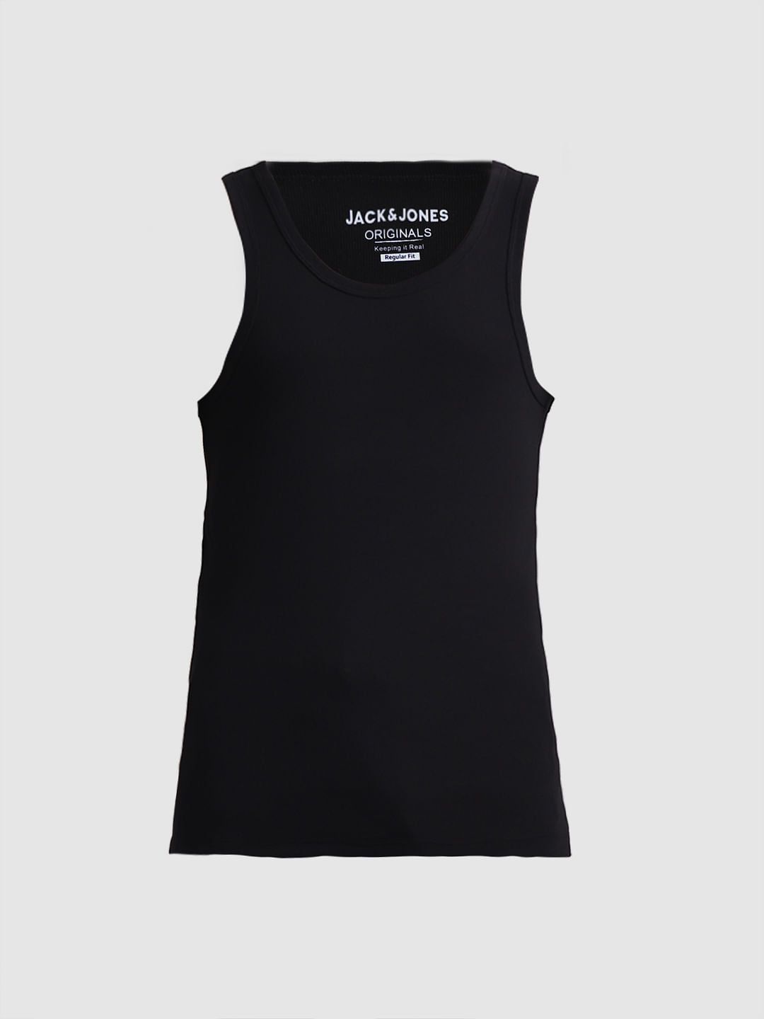Black Crew Neck Vest