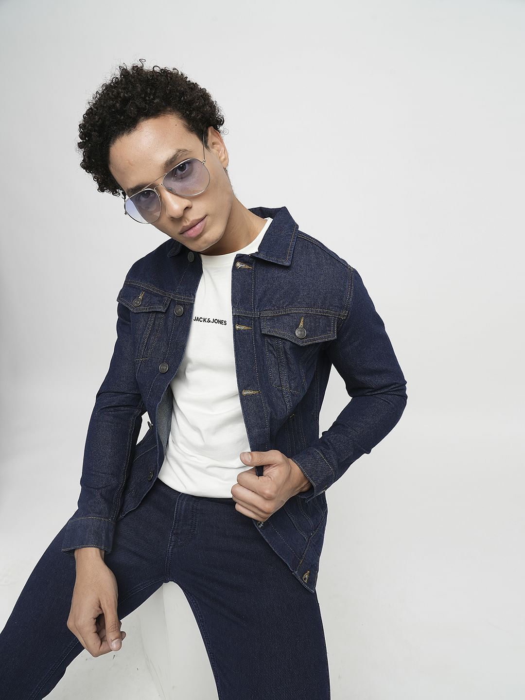 PRODUKT by JACK&JONES Dark Blue Trucker Denim Jacket