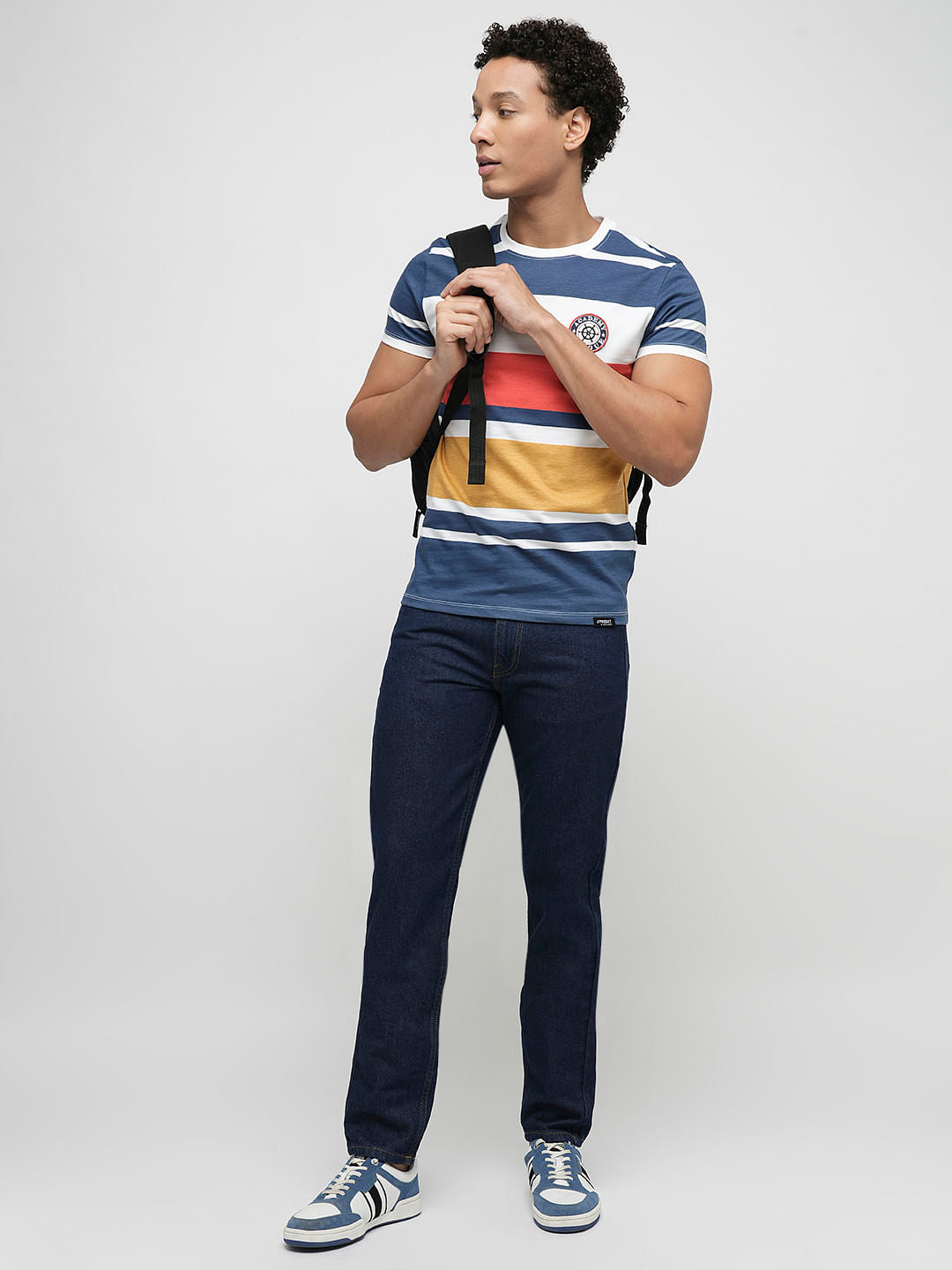 PRODUKT by JACK&JONES Dark Blue Mid Rise Regular Fit Jeans