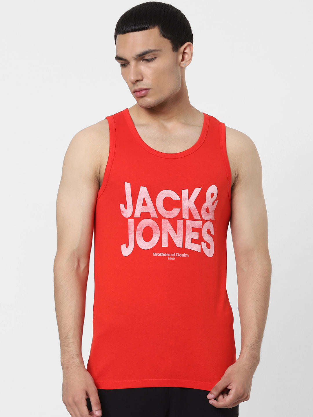 Red Logo Print Vest