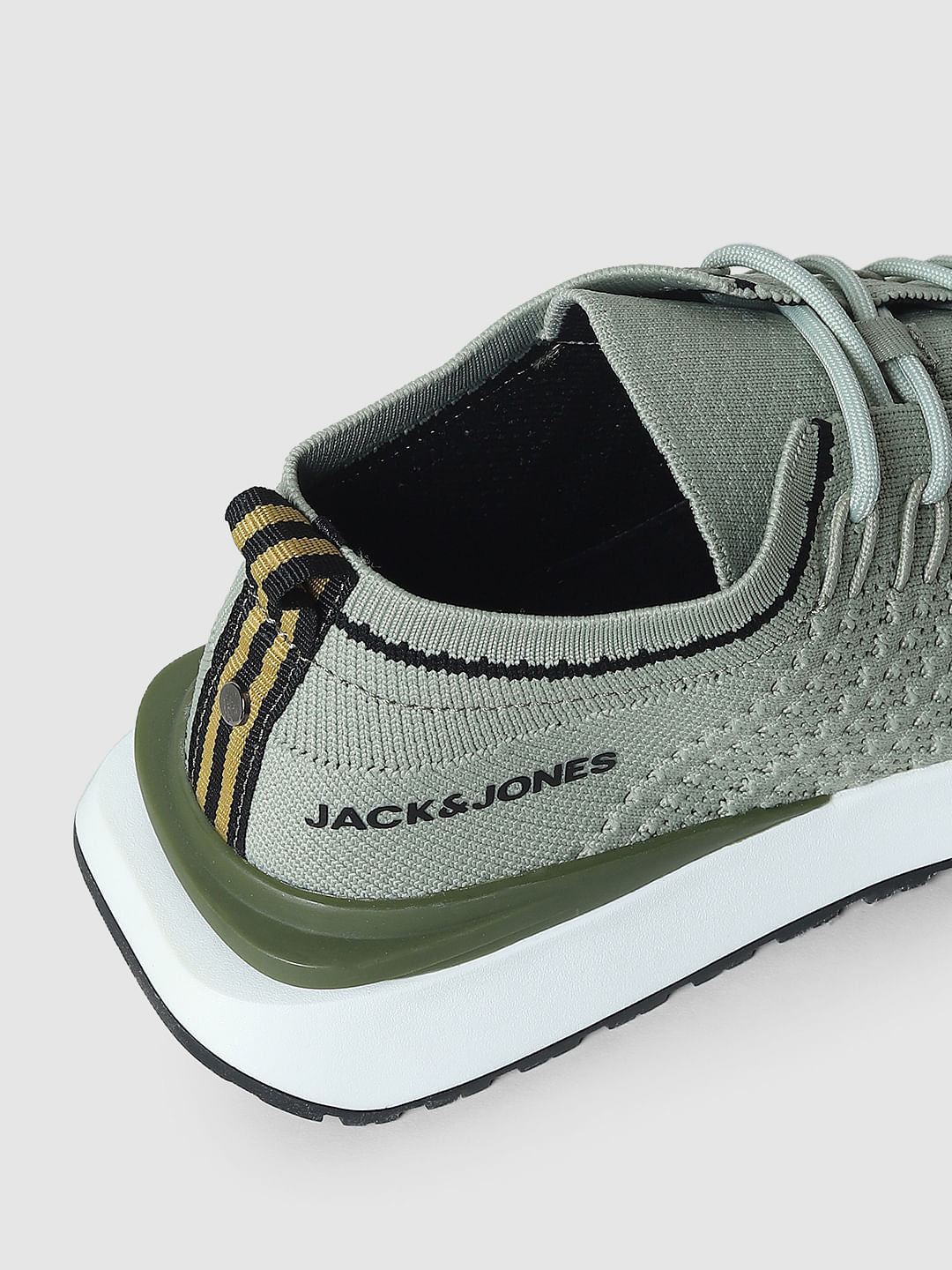 Light Green Textured Mesh Sneakers
