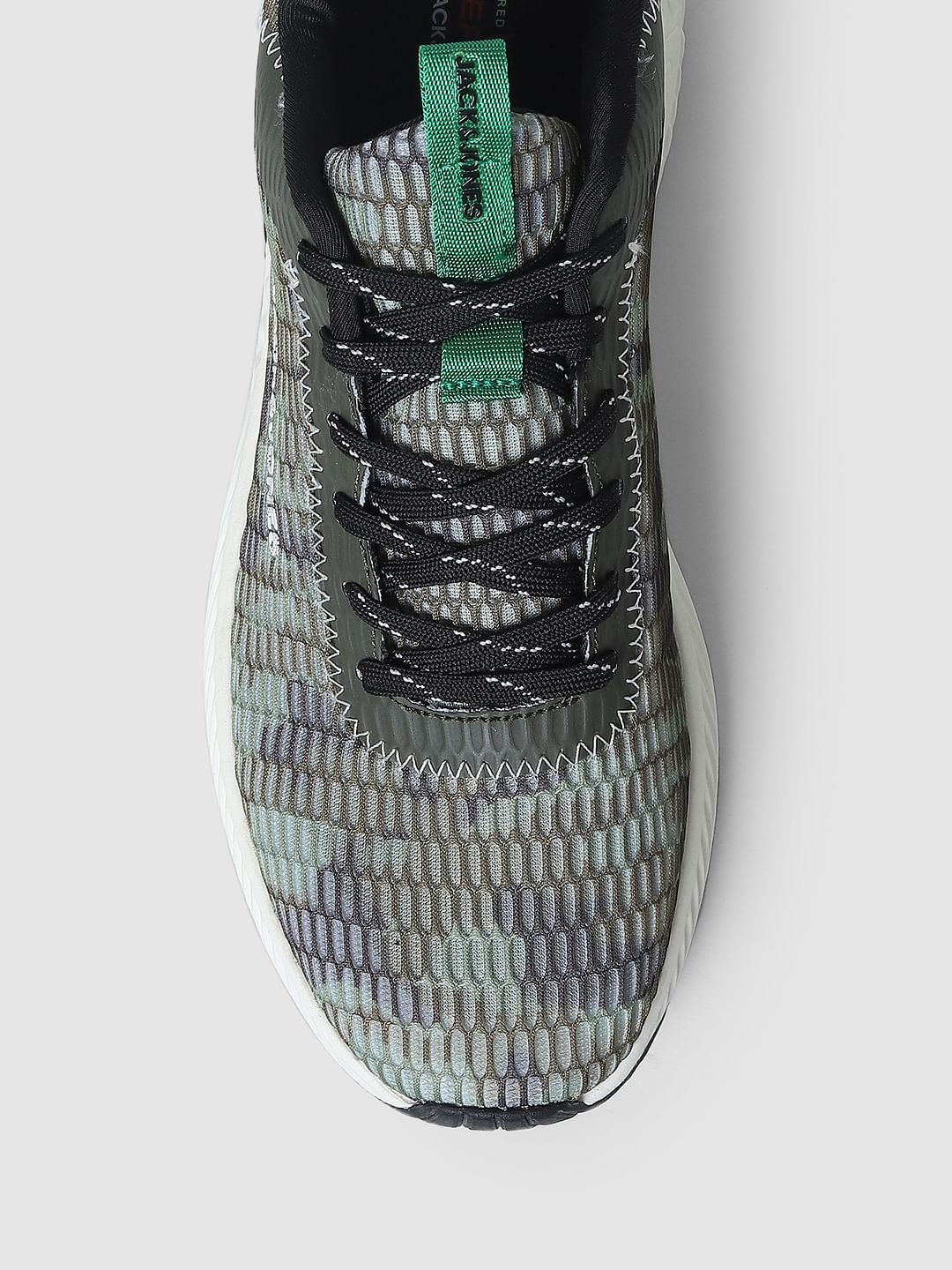 Green Camo Print Mesh Sneakers