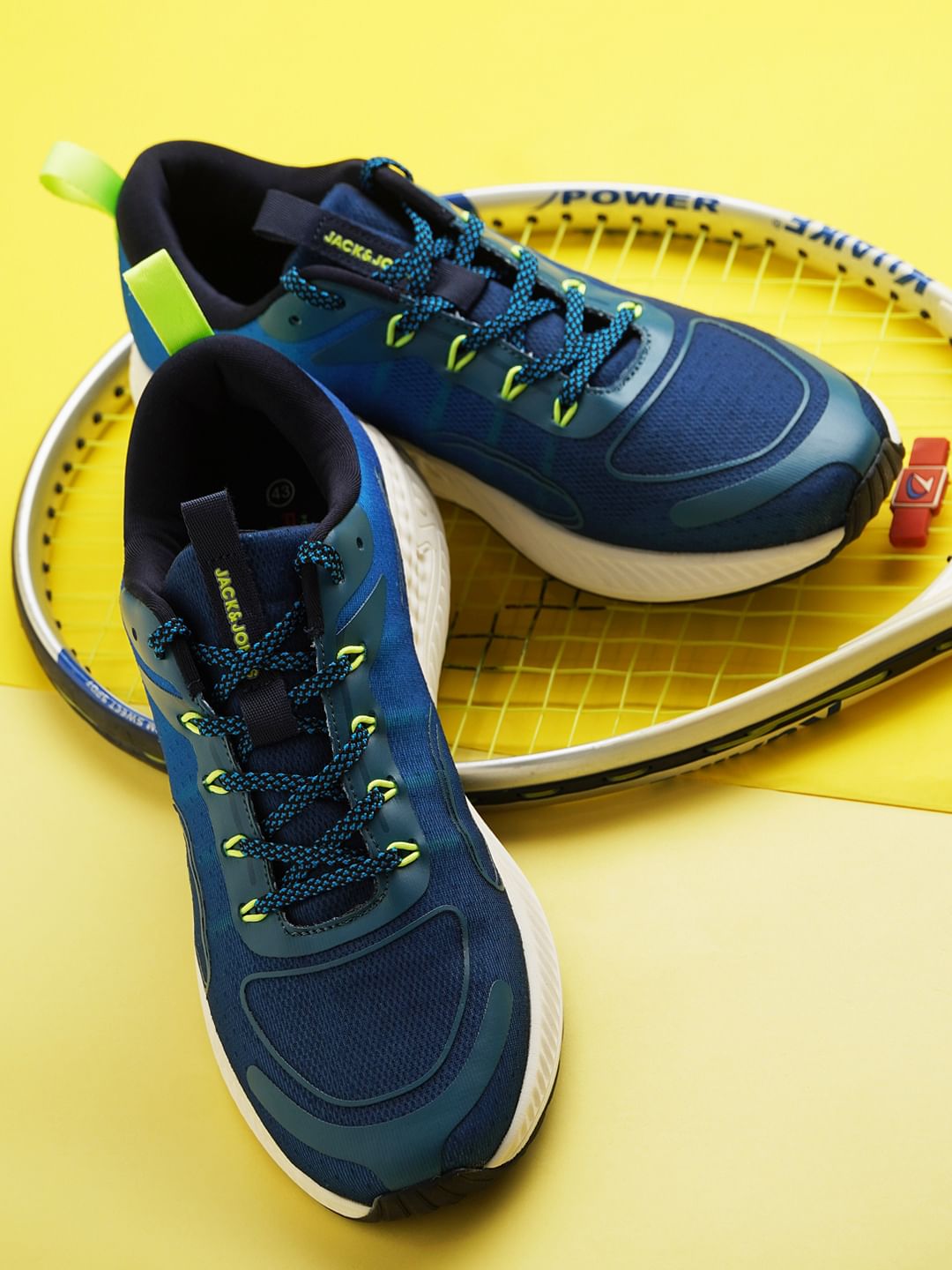 Blue Contrast Mesh Sneakers