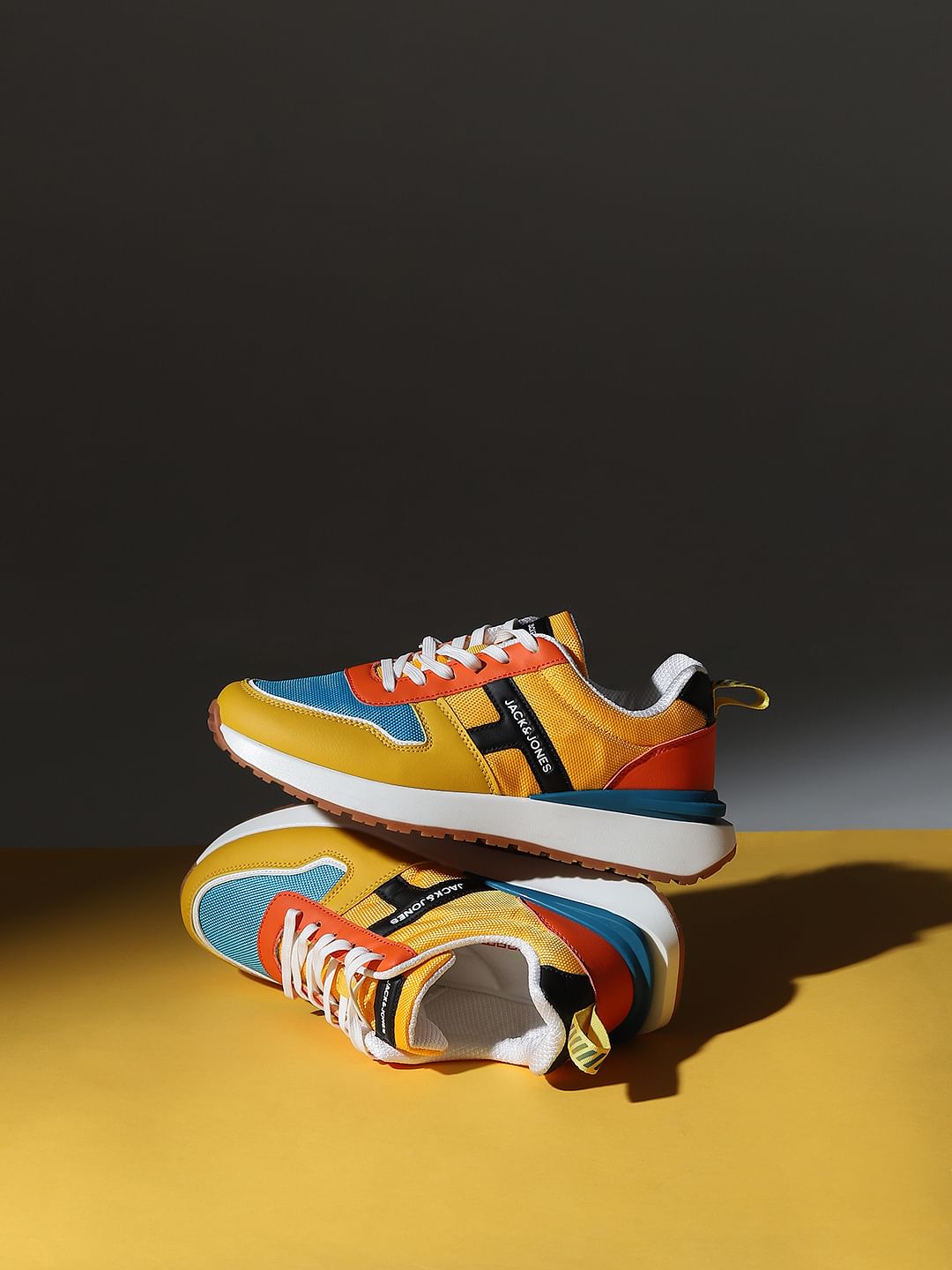 Yellow Colourblocked Sneakers