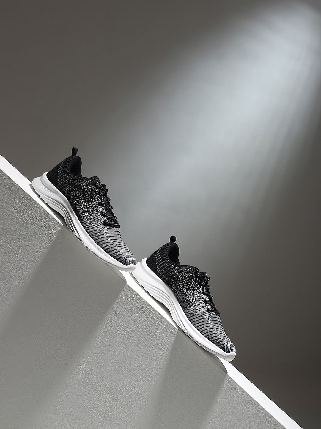 Black Mesh Lace-Up Sneakers