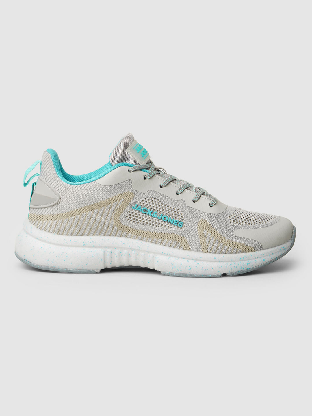 Grey Logo Print Mesh Sneakers