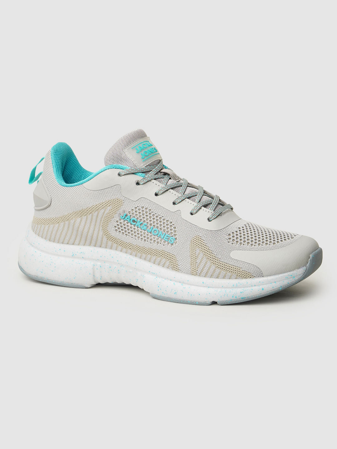 Grey Logo Print Mesh Sneakers