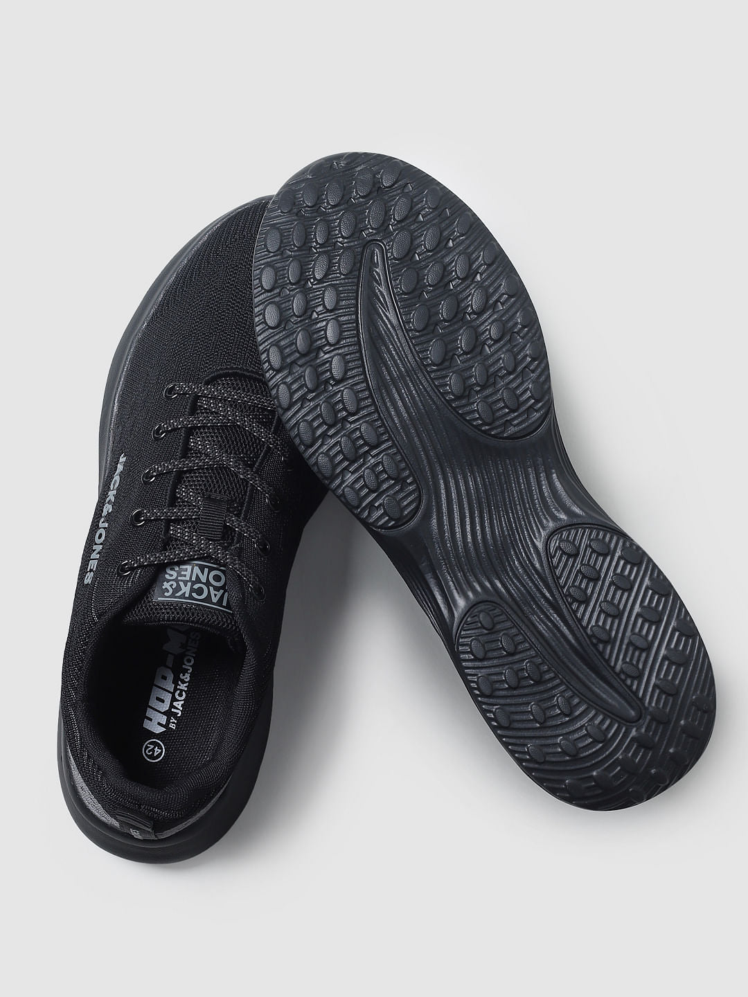 Black Mesh Logo Print Sneakers
