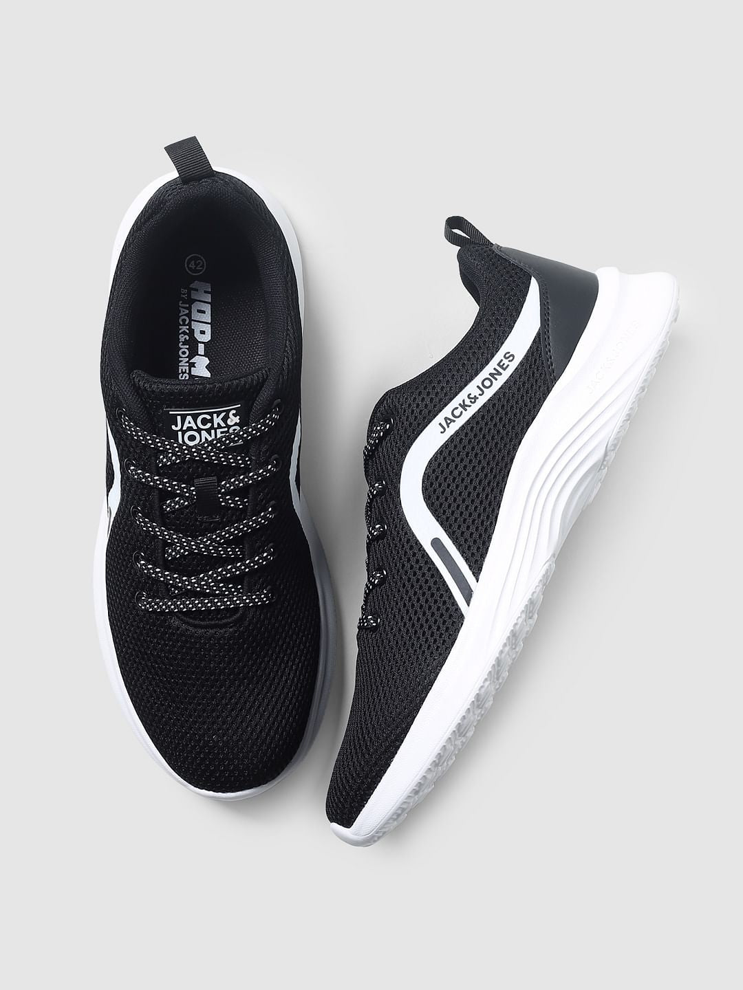 Black Mesh Lace-Up Sneakers