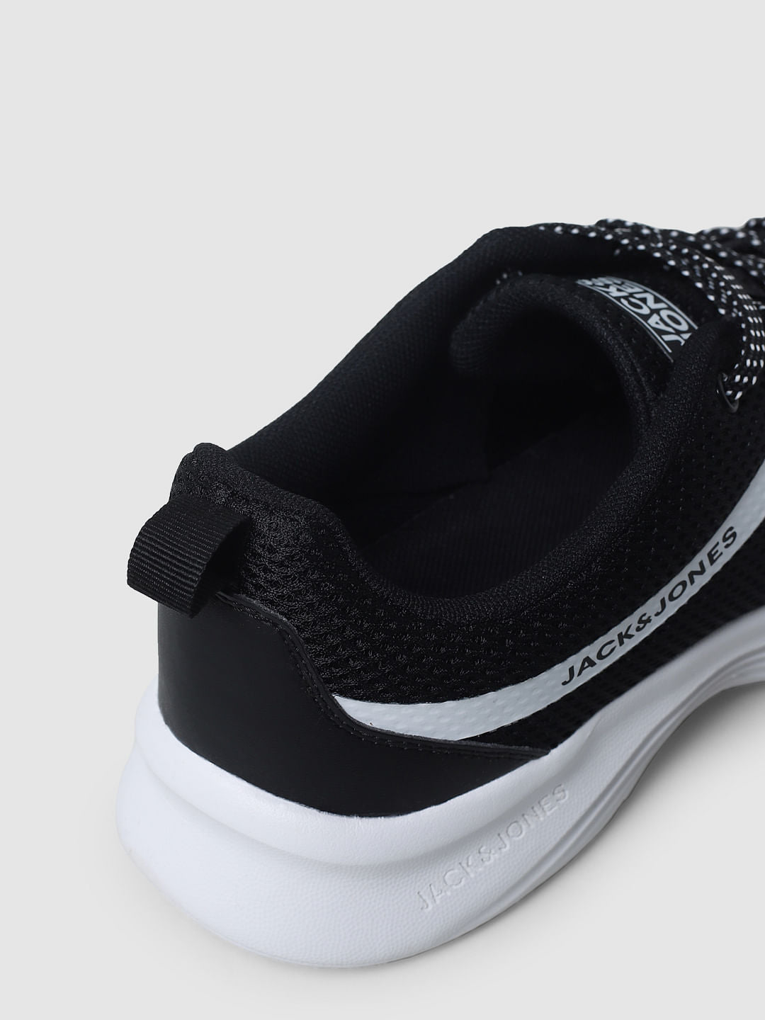 Black Mesh Lace-Up Sneakers