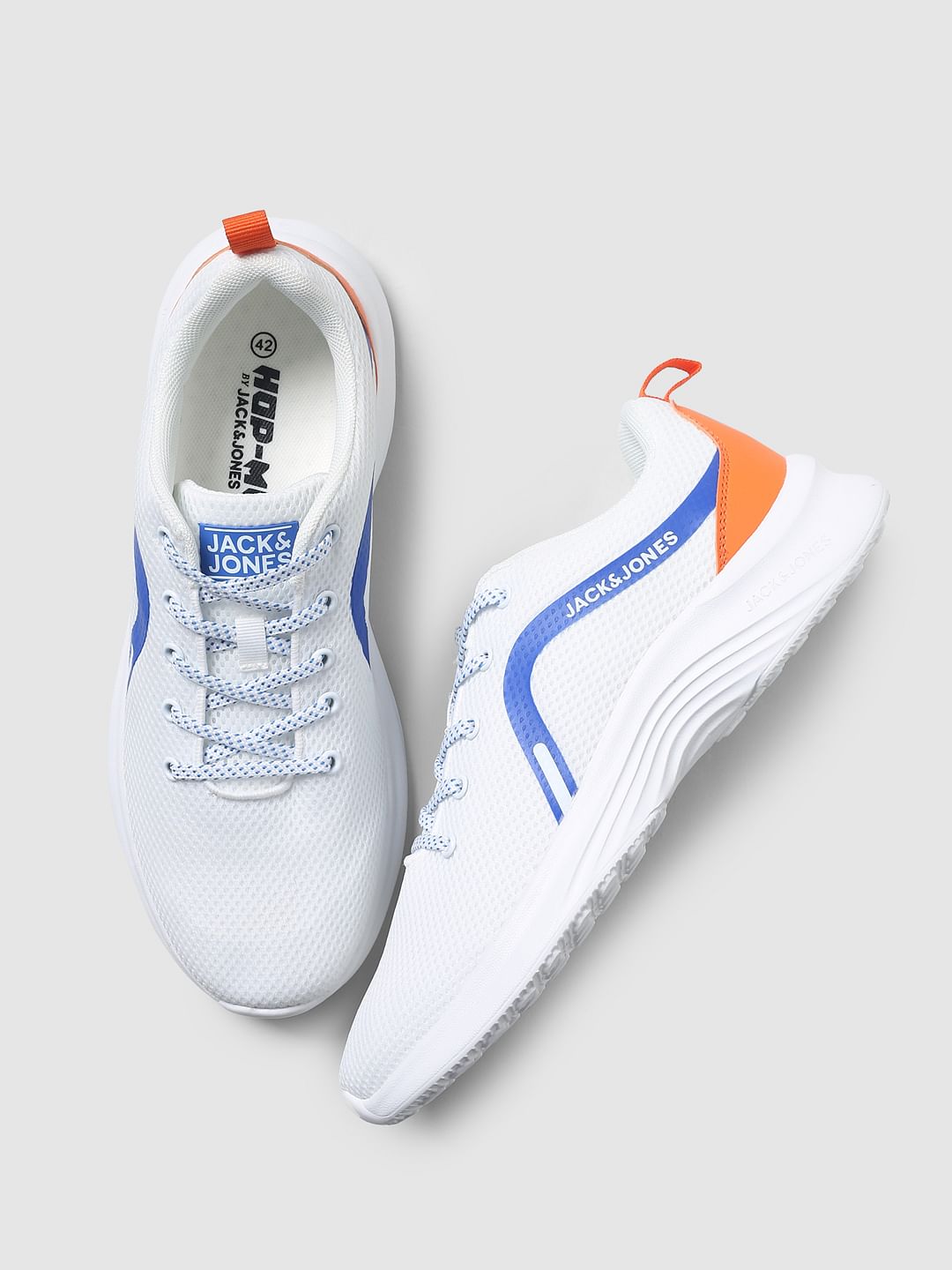 White Mesh Lace-Up Sneakers