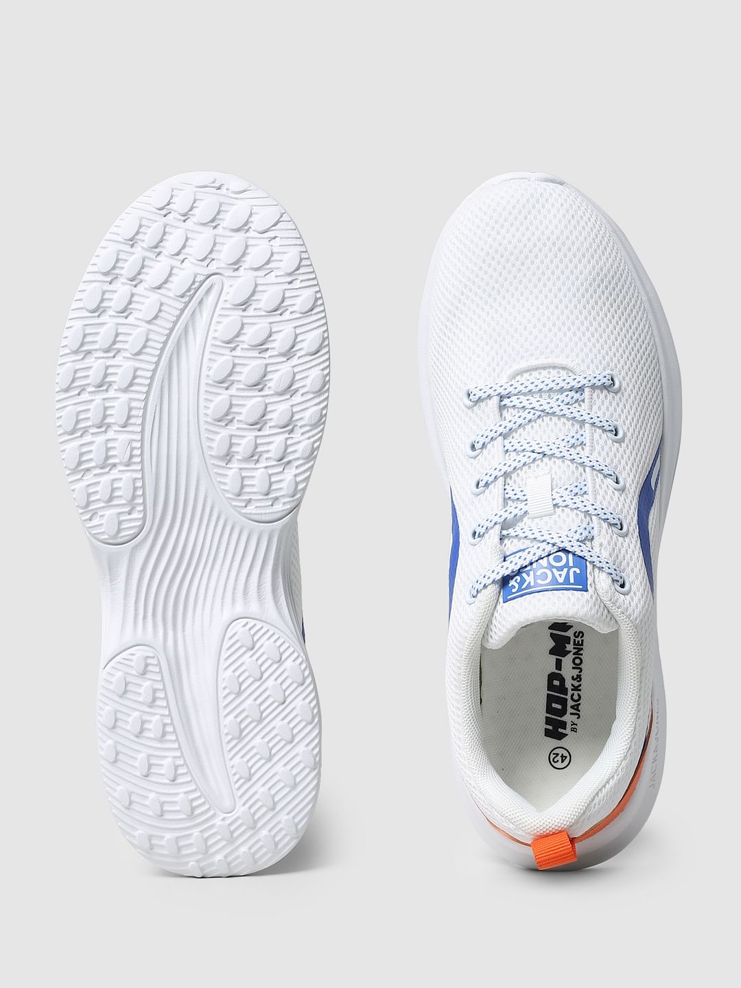 White Mesh Lace-Up Sneakers