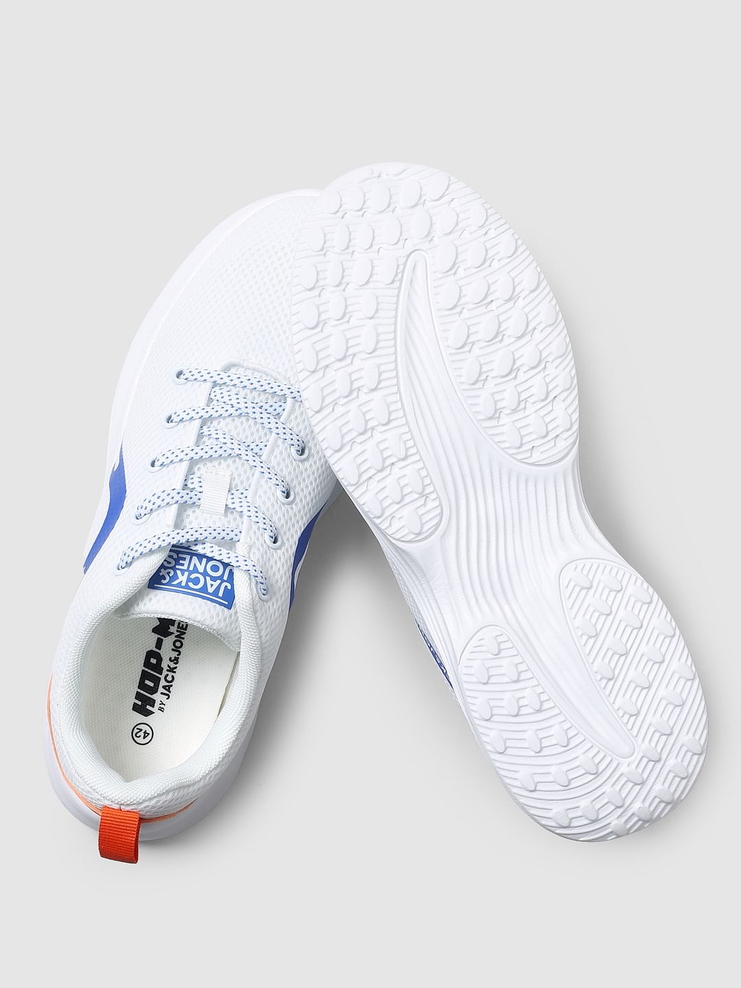 White Mesh Lace-Up Sneakers