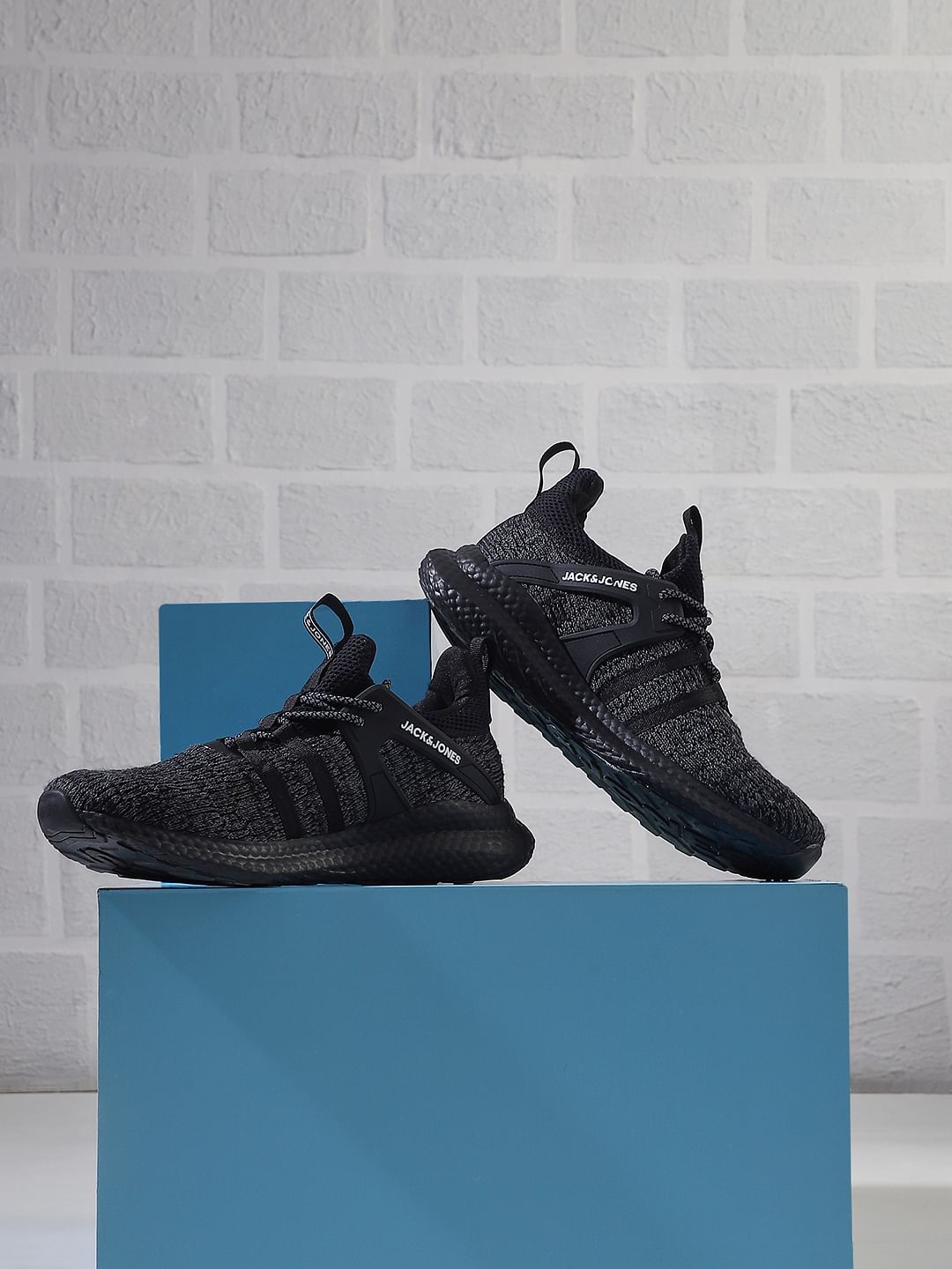 Black Mid-Top Mesh Sneakers