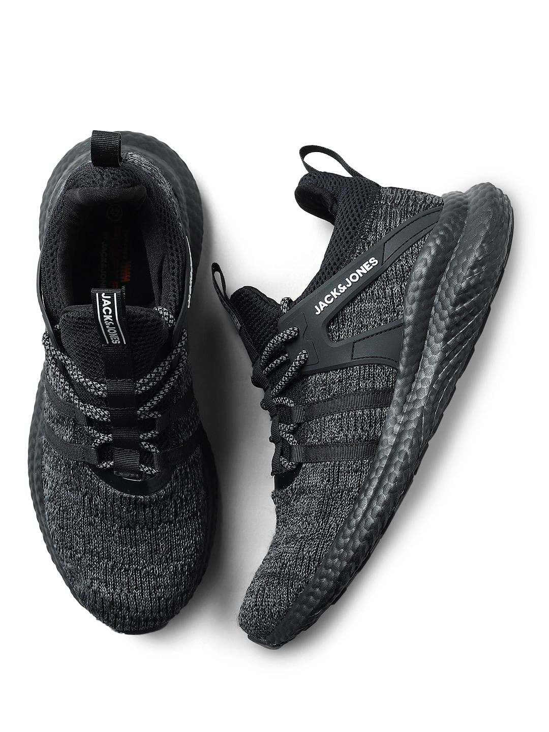 Black Mid-Top Mesh Sneakers