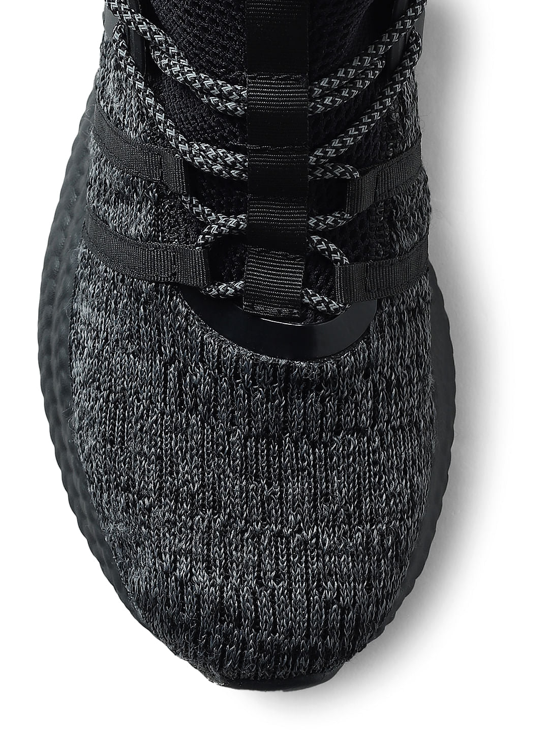 Black Mid-Top Mesh Sneakers