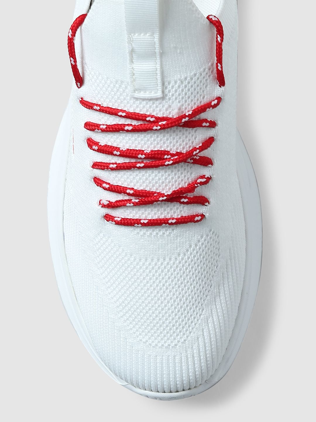 White Mesh Slip On Sneakers