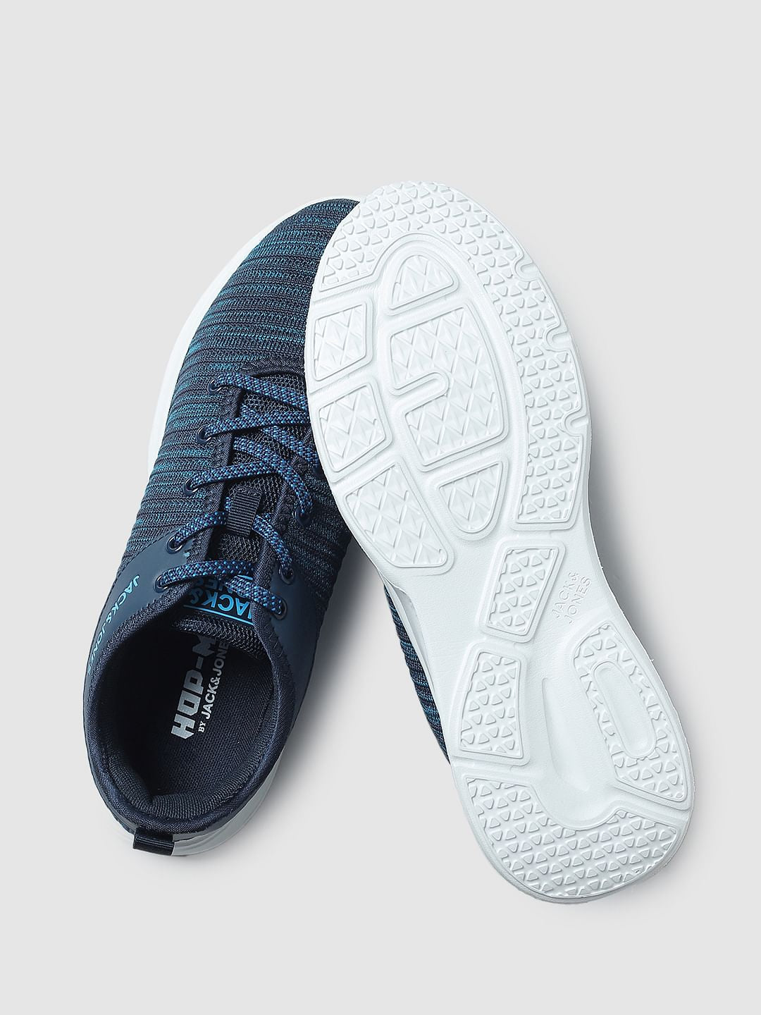 Blue & Black Printed Lace-Up Sneakers