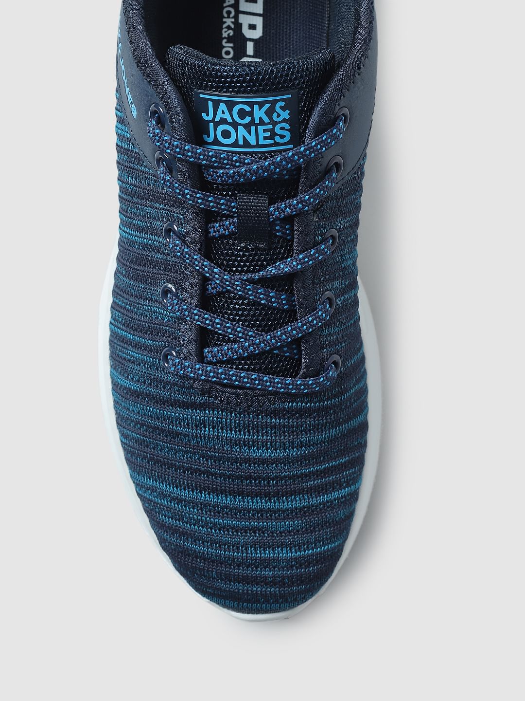 Blue & Black Printed Lace-Up Sneakers