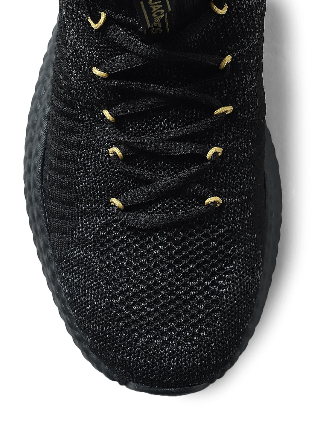 Black Mid-Top Lace-Up Sneakers