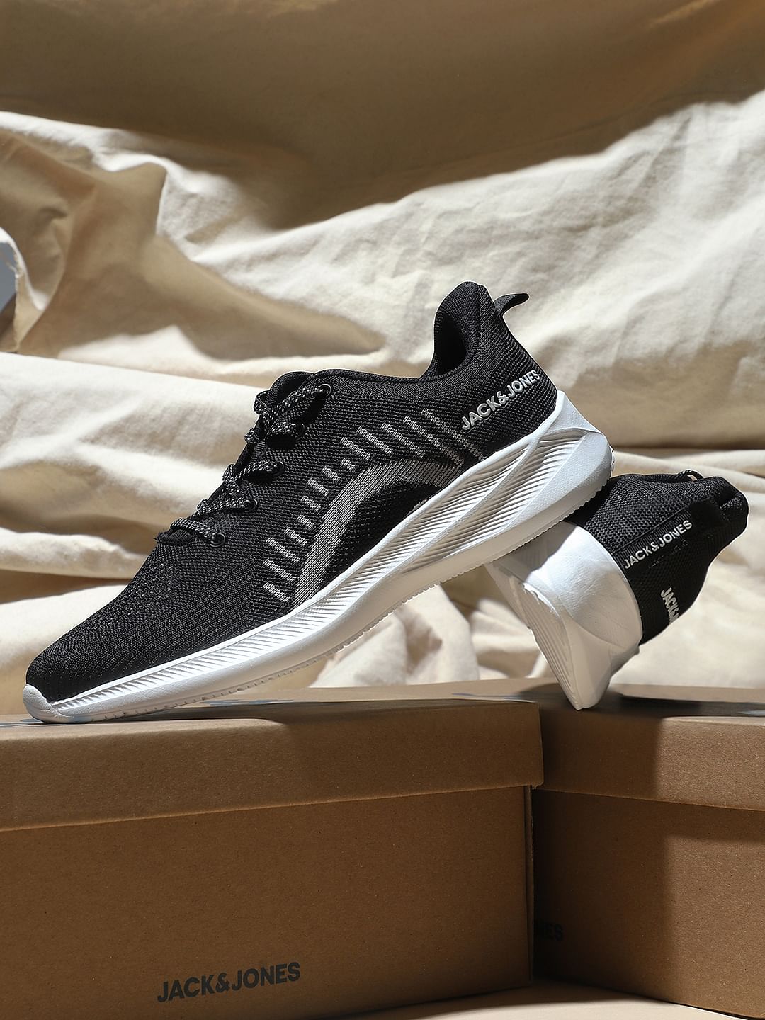 Black Logo Print Sneakers