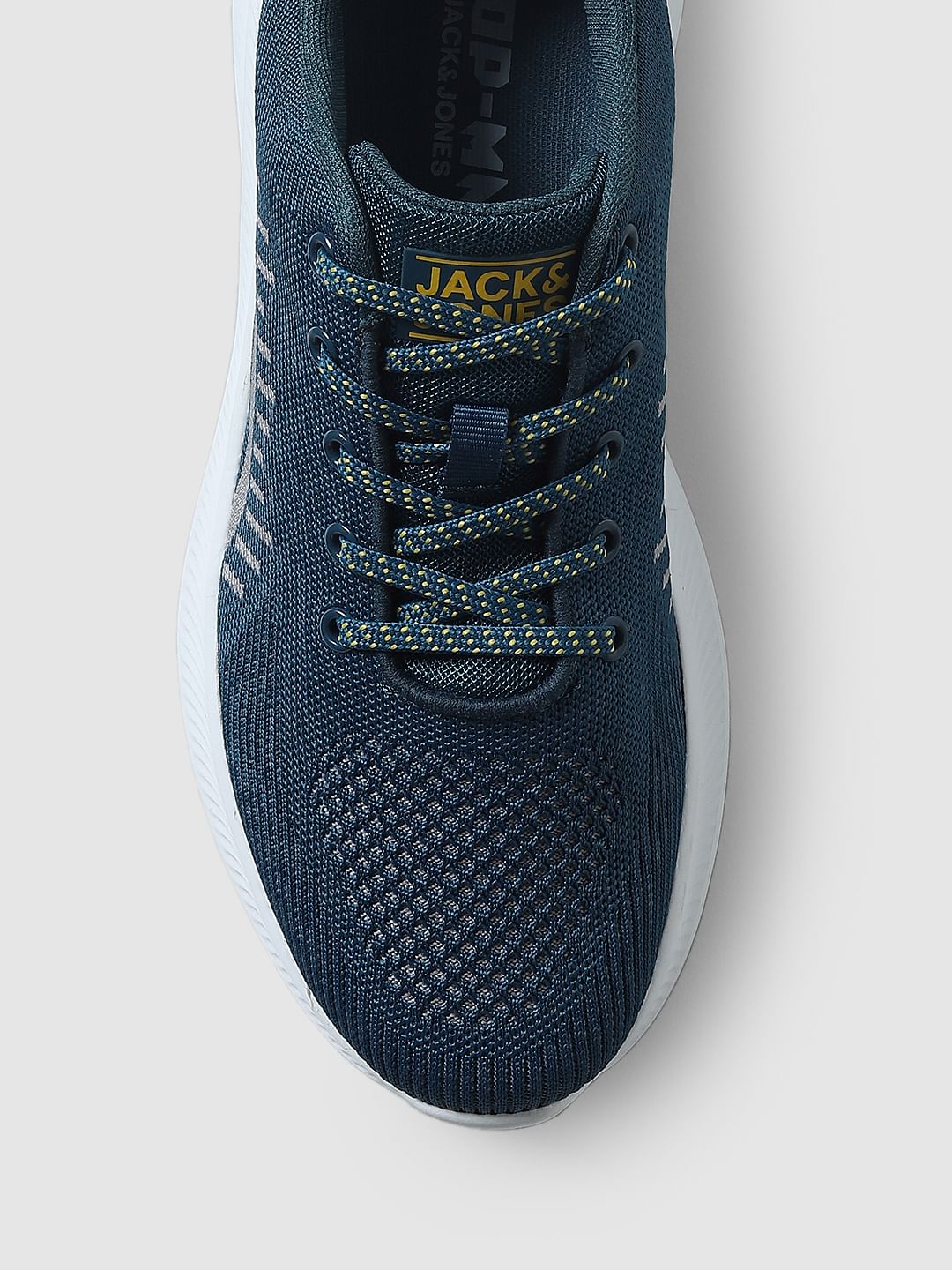 Dark Blue Logo Print Sneakers