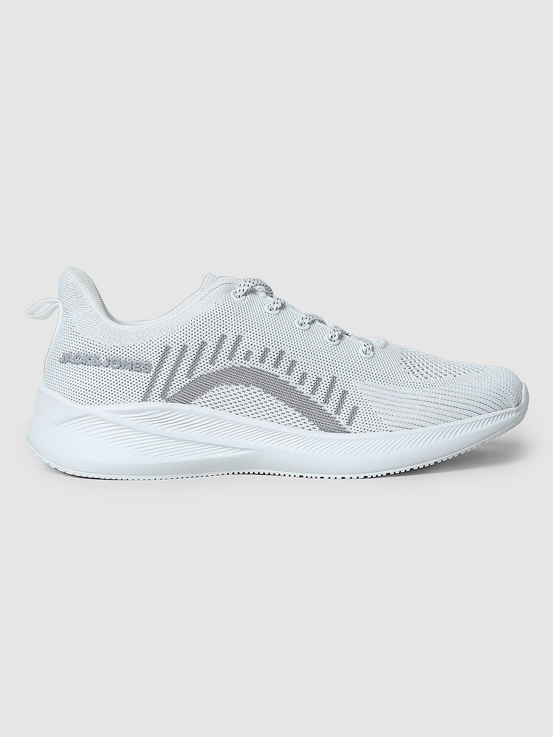 White Logo Print Sneakers