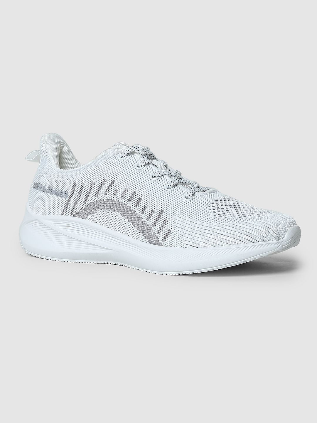 White Logo Print Sneakers