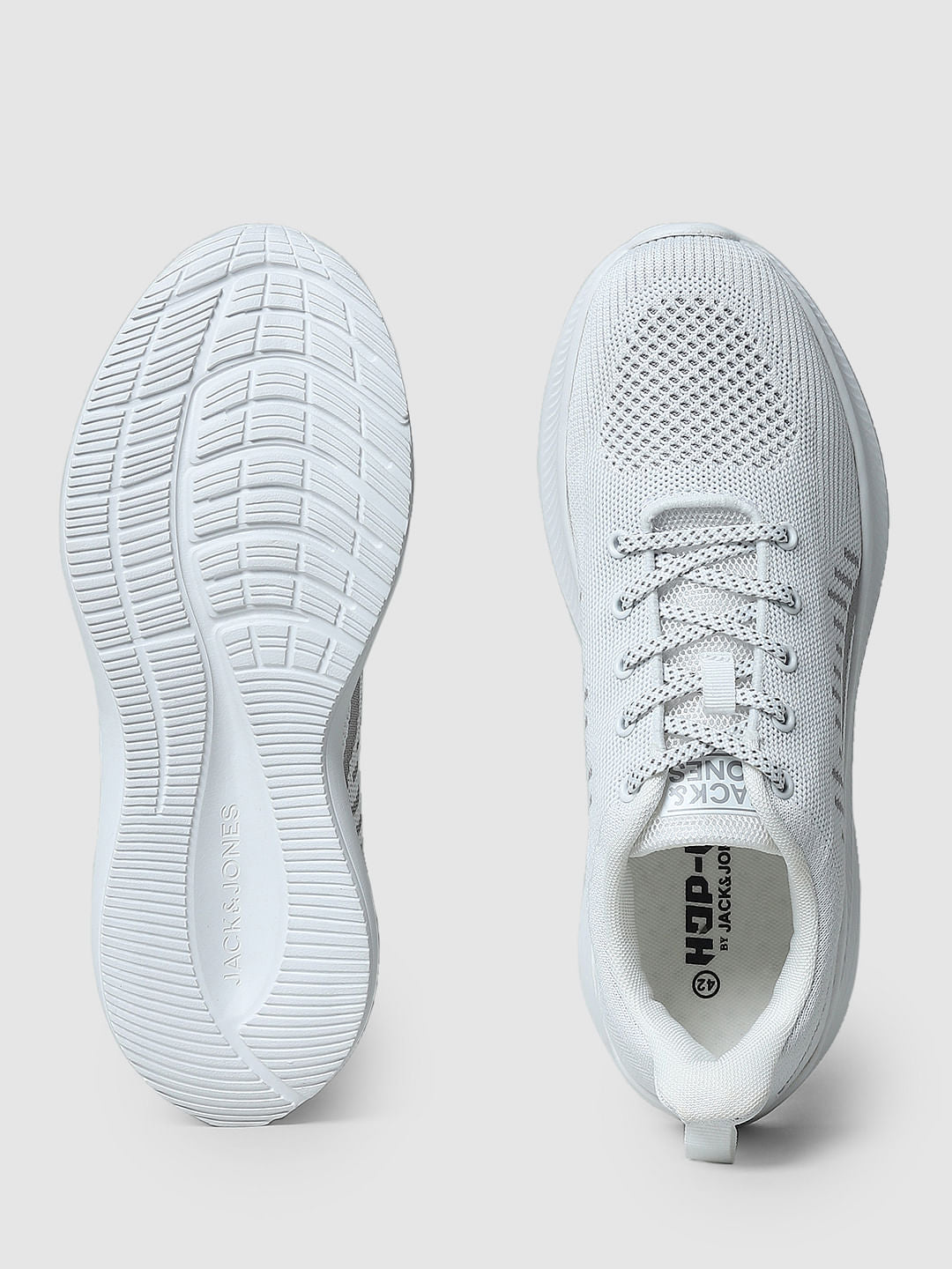 White Logo Print Sneakers