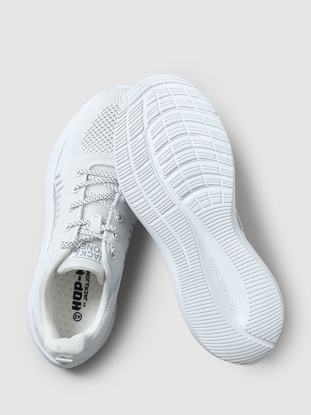 White Logo Print Sneakers