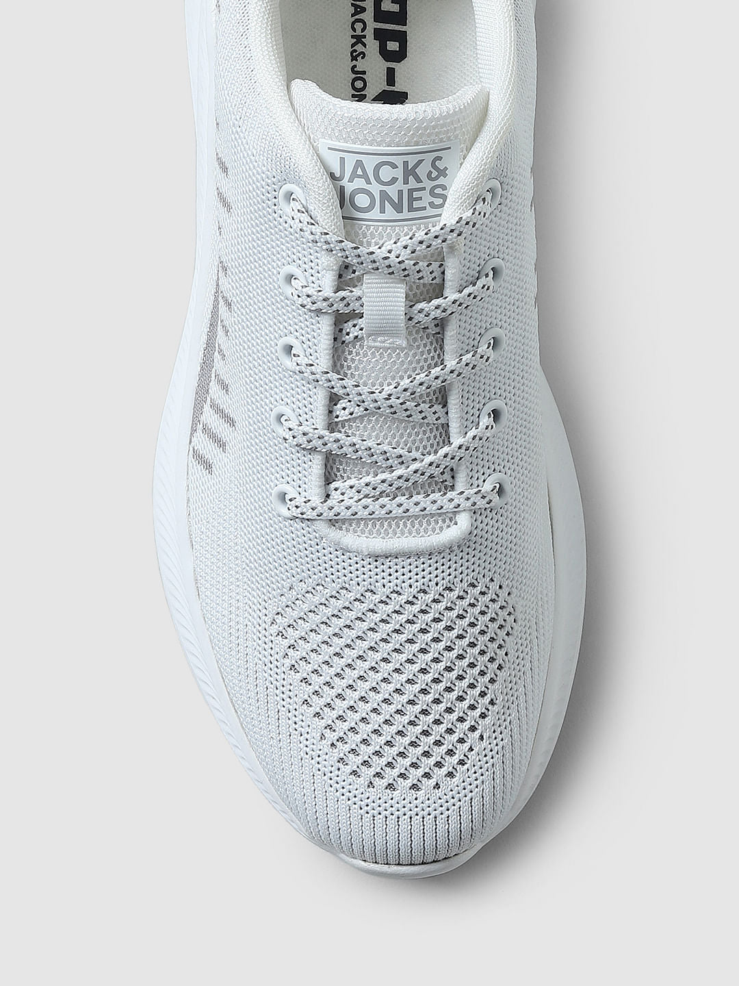 White Logo Print Sneakers