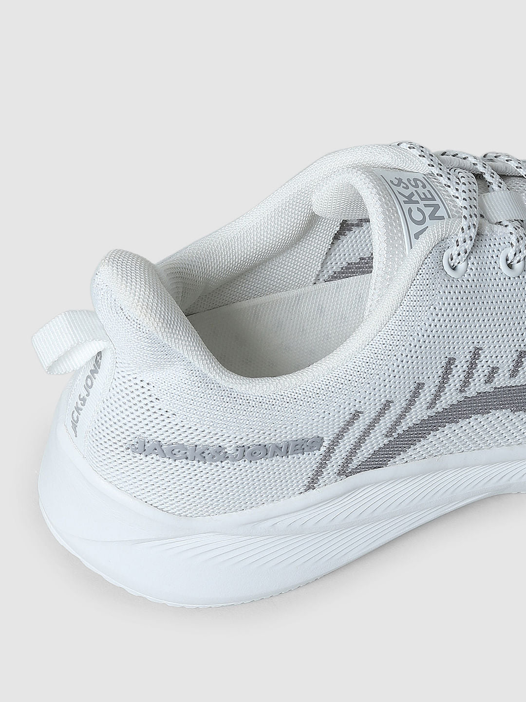 White Logo Print Sneakers