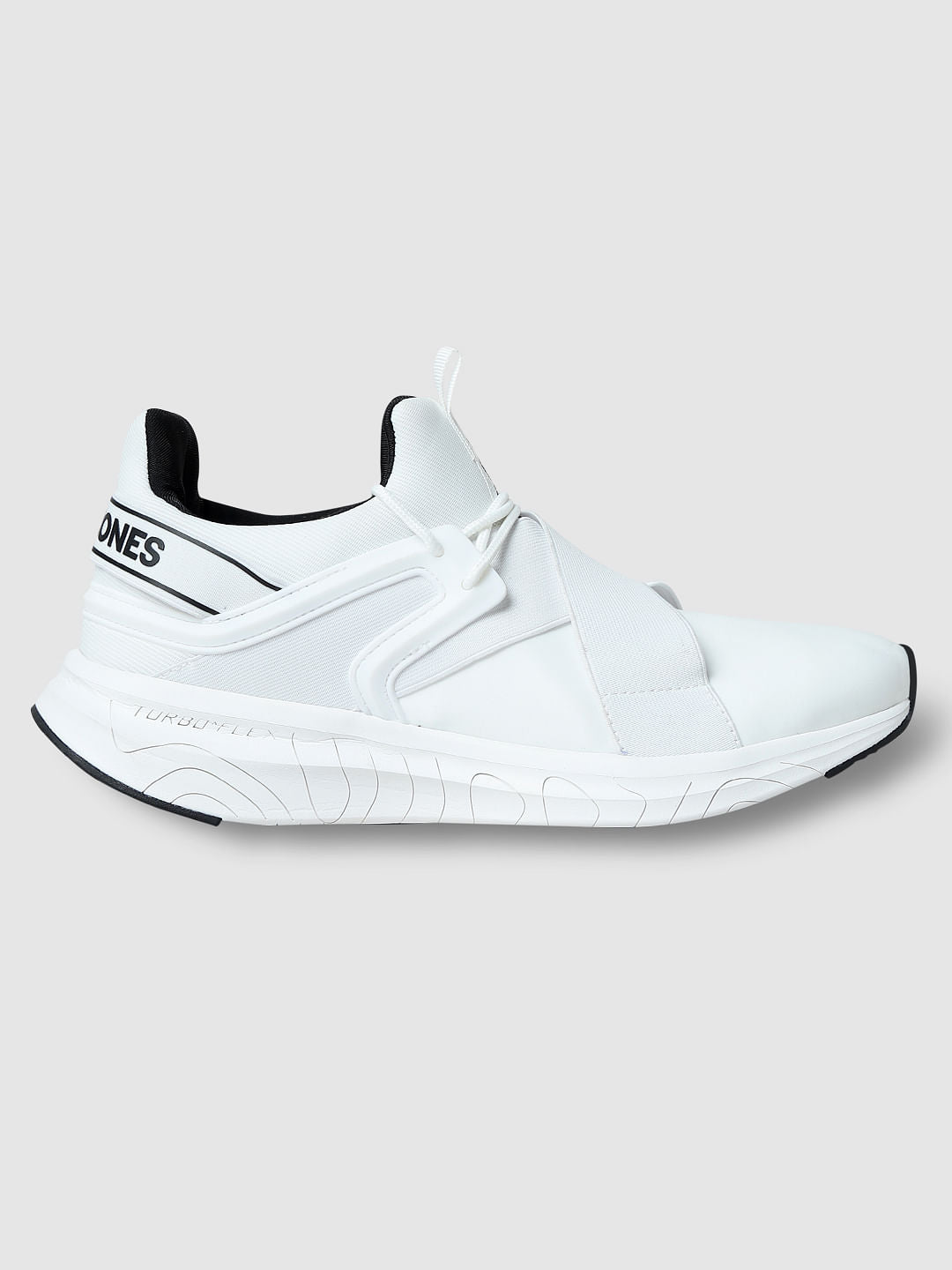 White Flex Sole Knitted Sneakers