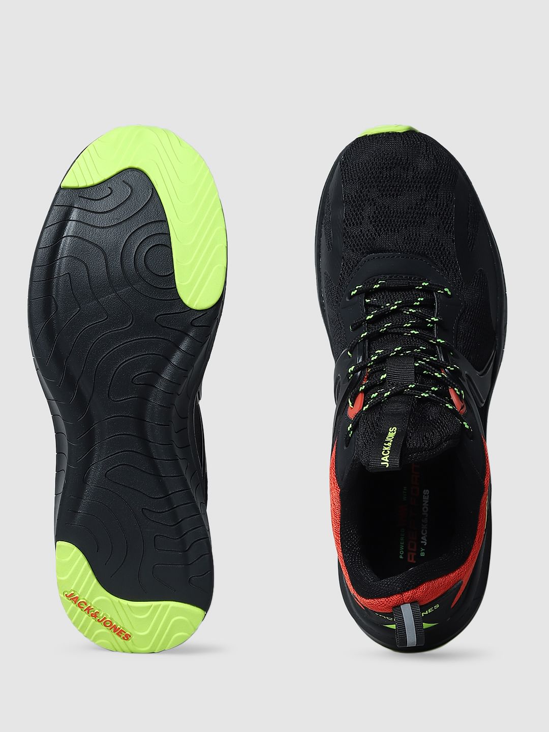 Black Flex Sole Knit Sneakers