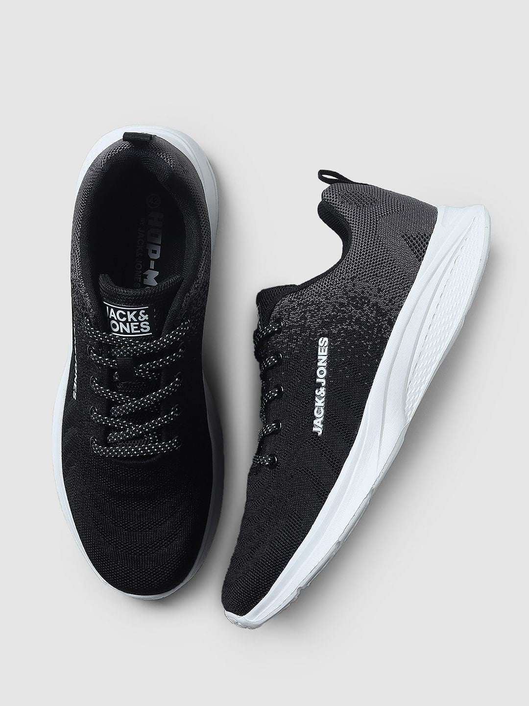 Black Gradient Lace-Up Sneakers