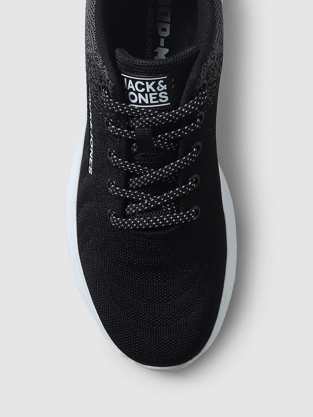 Black Gradient Lace-Up Sneakers