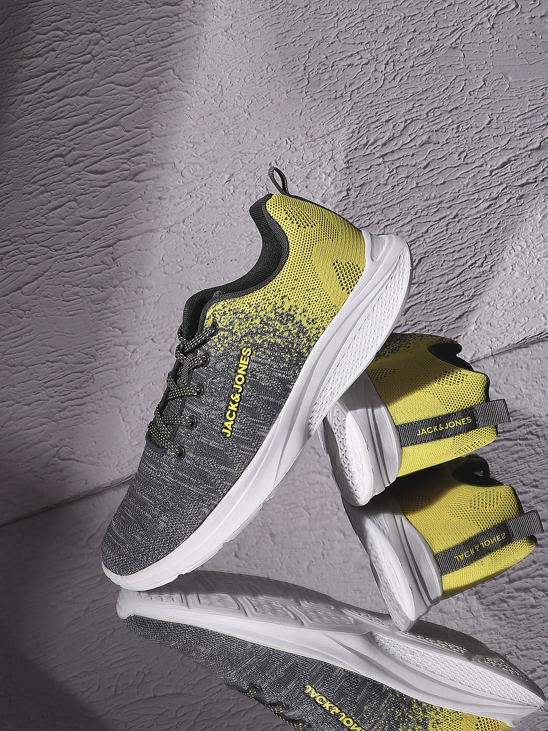 Grey Gradient Lace-Up Sneakers