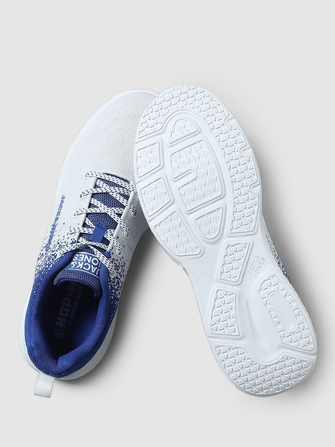 White Gradient Lace-Up Sneakers