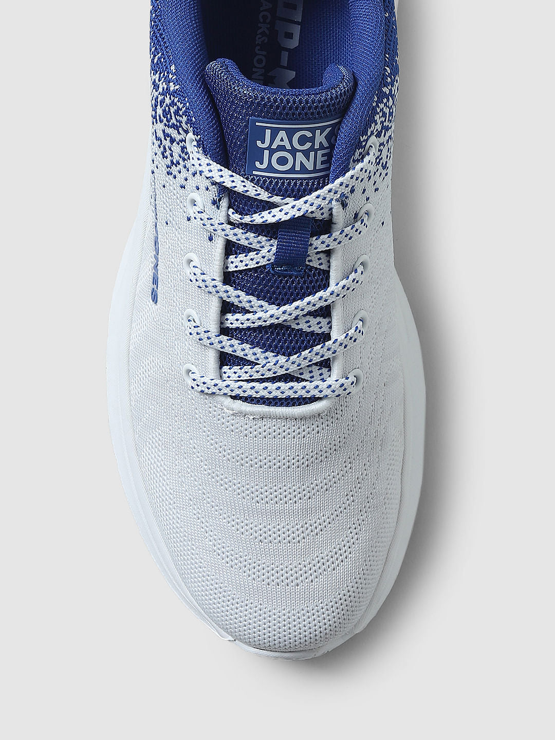 White Gradient Lace-Up Sneakers