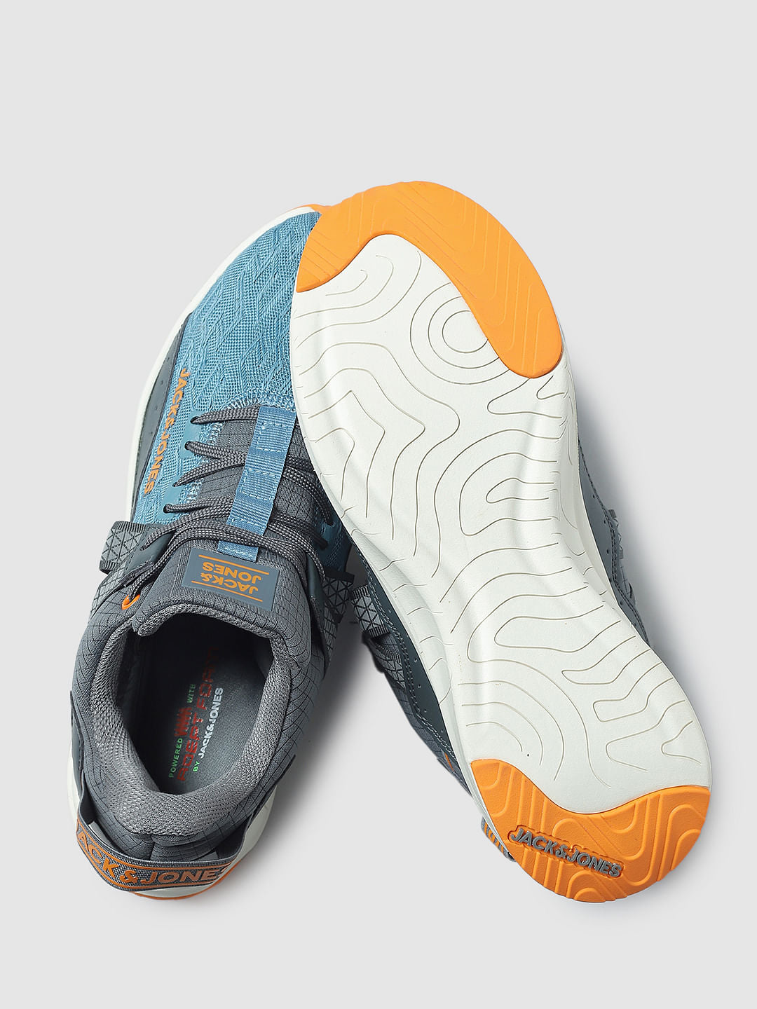 Blue Colourblocked Lace-Up Sneakers