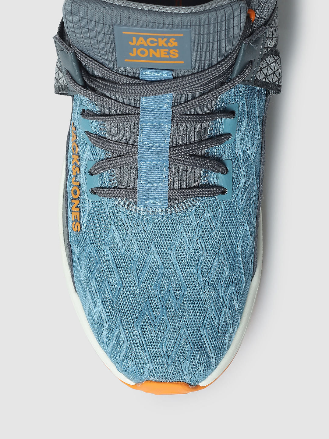 Blue Colourblocked Lace-Up Sneakers