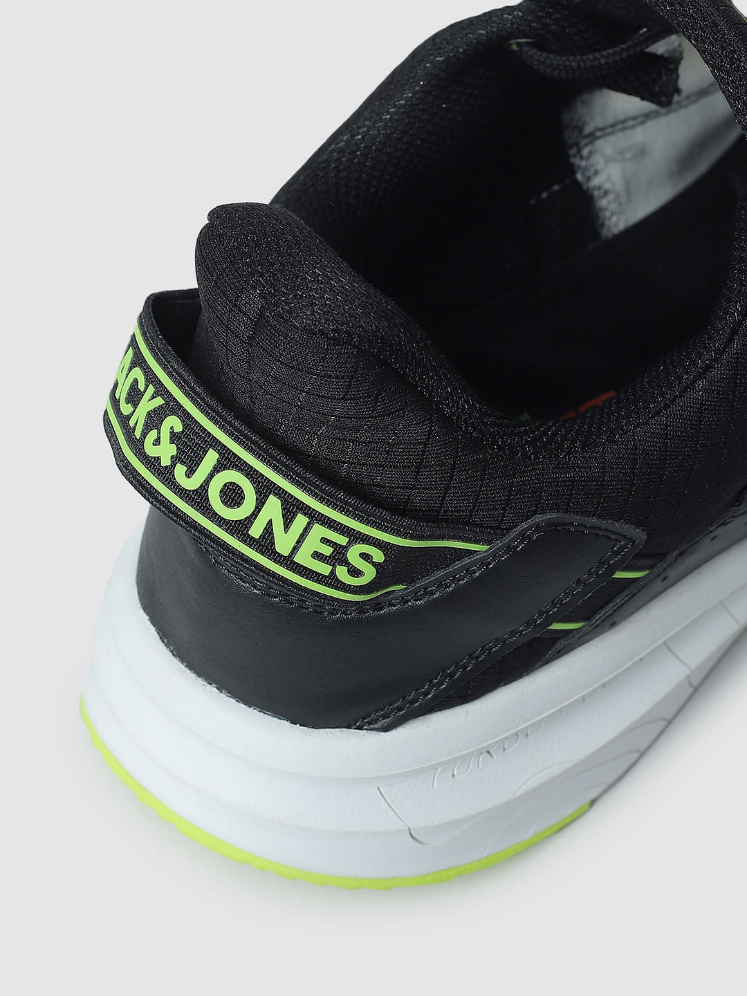 White & Black Colourblocked Lace-Up Sneakers